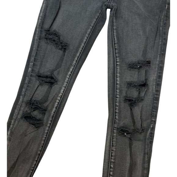(6 for $25) AE Super Stretch Ripped Distressed Jegging in Washed‎ Black Size 00 - Picture 4 of 7